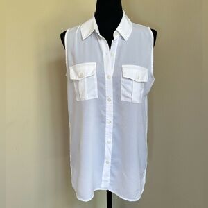 Ann Taylor Sleeveless Button Down Top